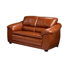 Sofá 2 Lugares Sala de Estar Veneza Couro Conhaque - Gran Belo