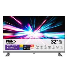 Tv 32 Philco Smart Led Roku Dolby Audio PTV32K34RKGB, Cinza, Bivolt