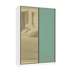 Guarda Roupa 2 Portas de Correr 3 Gavetas 159cm com Vidro Reflecta Bronze Prime Luciane Móveis