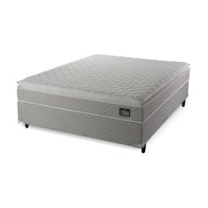 Cama Box Casal + Colchão Strong D45 One Face Bege 138x188x63cm - Suporta até 150Kg Por Pessoa