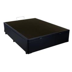 Cama Box Baú Casal Gold AColchões Corino Preto 41x138x188