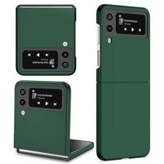 Capa magnética de carregamento sem fio para Galaxy Z Flip 3 4 5 Capa anti impressão digital à prova de choque, verde liso, para Galaxy Z Flip 3