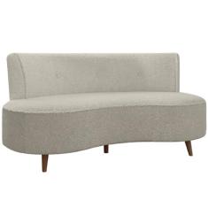 Sofá Chaise Living 2 Lugares 160cm para Sala Istambul K01 Bouclê Bege - Lyam Decor