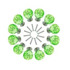 10 peças puxadores de armário de vidro bolha de cristal de forma redonda com parafusos puxadores de gaveta de 30 mm puxadores para armário de cozinha armário gaveta cômoda estante guarda-roupa