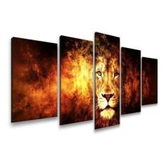 Quadros Decorativos Para Sala Quarto Leão Tribo De Judá Fogo - Olph De