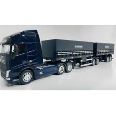 Conjunto Bitrem 2x2 Graneleiro Escala 1:32 - Diesel Miniaturas, Preto