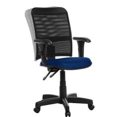Cadeira De Escritório Ergonômica Tela Braço Rcp Azul Escuro - Goldflex