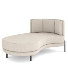 Sofá Chaise Longue Sala de Estar Living Lucca Esquerdo D02 Bouclê Crem