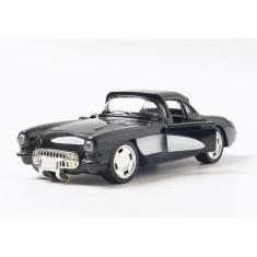 Carrinho Miniatura Chevrolet Corvette 1957 Escala 1:34 (Preto) - Kinsm