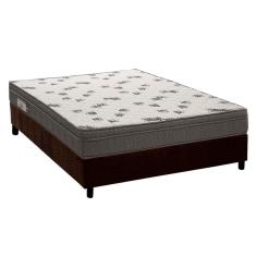 Cama Box Casal: Colchão Espuma Ortobom D45 Light Ortopilow + Base crc Suede Brown(138x188)
