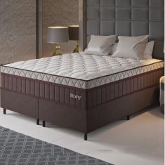 Conjunto Cama Box Queen Rony Com Molas Ensacadas 158x198x69cm