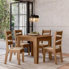 Conjunto Sala de Jantar Italia 0,90 com 4 Cadeiras Cedro 51C