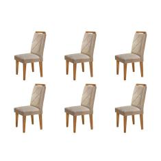 Conjunto Com 6 Cadeiras Para Sala De Jantar Melissa Rufato Imbuia Turim 07