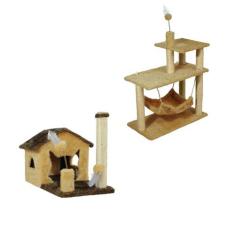 Casa Para Gatos Dois Andares Sem Rede E Brinquedos  Plataforma 3 Andar