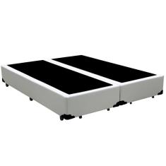Base Box Blindado Queen Bipartido Homequeen Corino Branco 40x158x198