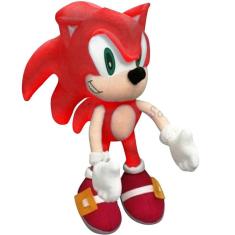 Pelúcia Boneco Ouriço Fofinho Coleção Turma Sonic Vermelho