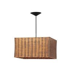 PENDENTE RETANGULAR RATTAM MARROM