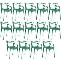 Loft7, KIT - 14 x Cadeiras Masters Allegra - Verde escuro