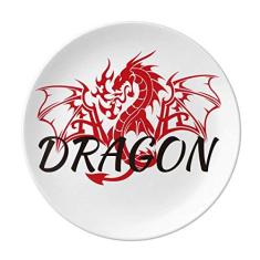 Dragon Animal Myth Wings Prato Decorativo de Porcelana Salver Prato de Jantar