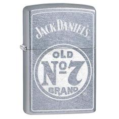 Zippo Isqueiro de bolso Jack Daniel's Street Chrome, logotipo antigo número 7, tamanho único