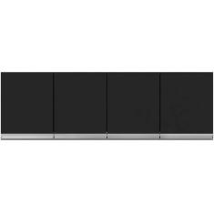 Armário Aéreo Para Cozinha Adriana 4 Portas 150 cm Preto