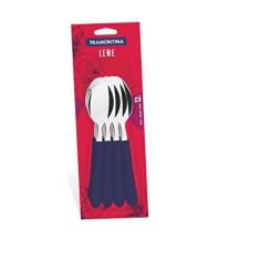 Conjunto Colheres Inox 3pc Leme Tramontina Azul No Voltagev