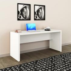 Mesa Escrivaninha para Escritório Grande Amplo Espaço 163x60cm Branco