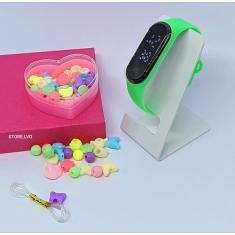 Relógio Infantil Digital Led para Menina Bracelete Silicone + Kit miça