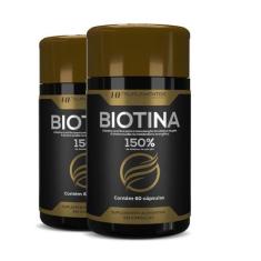 2x biotina 150% premium 400mg 60caps hf suplements - HF SUPLEMENTOS