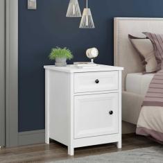 Mesa de Cabeceira Ditália 1 Gaveta 1 Porta Dm-114 Branco