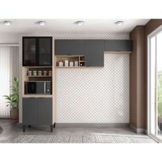 Cozinha Compacta Firenze 7 pt Avena e Grafito
