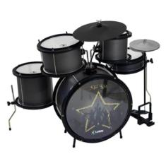 Bateria Infantil Star Kids 05 Pecas Alumisteel E P.S. Pint Eletro Preto Aro Nylon Pele Leitosa - Inf - Luen