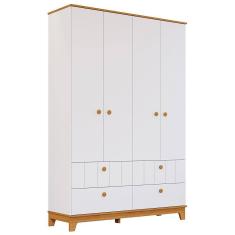 Guarda Roupa Infantil Biscoito 4 Portas e 4 Gavetas - Permóbili Baby