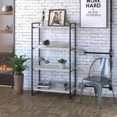 Estante Multiuso 4 Prateleiras 146x80cm Estilo Industrial - Compace De