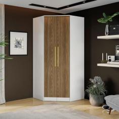 Guarda-Roupa de Canto 2 Pts Kappesberg Adapt Branco/Nogueira