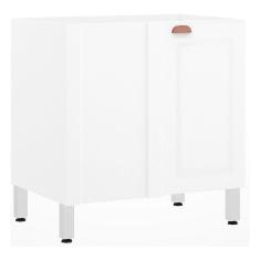 Balcão de Cozinha sem Tampo Canto Reto 80cm 1 Porta Cristal Luciane Móveis