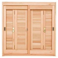 Janela Pantográfica Lisa JE121 Esel 100cmx120cmx14cm Natural