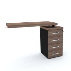 Mesa Complemento 4 Gavetas Pandin Pe40 - Walnut
