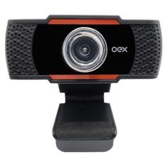 Webcam Lente Angular Usb 720P Oex W200 Com Microfone 2 Mpx
