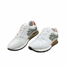 Authentic Exotic Crocodile Skin Tênis masculino branco couro jacaré genuíno bordado designer masculino cadarço sapatilha de caminhada, Branco, 39