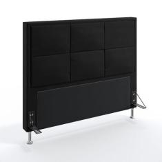 Cabeceira Maia 140 Para Cama de Casal Sued Preto Aradecor