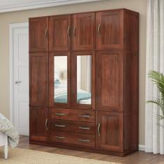 Guarda Roupa Casal com Espelho 10 Portas 3 Gavetas Paris - Lanes Móvei