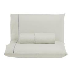 Jogo de Lençol Casal 300 Fios Ponto Palito 100% Algodão 3 Peças - MF E