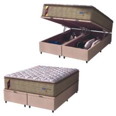 Cama Box Baú Casal King Colchão Molas Guarda Costas Max Com Pillow 193