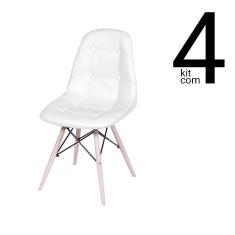 Conjunto 4 Cadeiras Eames Dsw Botonê Branca