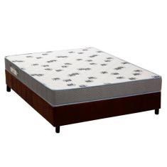 Cama Box Casal: Colchão Espuma D33 Ortobom Light Saúde + Base Crc Suede Brown(138X188)