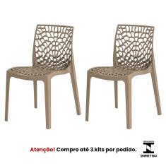 Kit 2 Cadeiras Gruvyer Nude Sala Cozinha Jantar