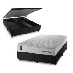 Conjunto Box Baú New Moon Branco 158x198x73 c/ Molas Ensacadas - King 