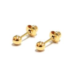 Brinco De Ouro 18k Segundo Furo Ou Infantil Bola 2,5mm - Agaprime Jóia