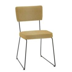 Cadeira para Sala de Jantar Escritório Estofada Base em Aço Roma - Daf